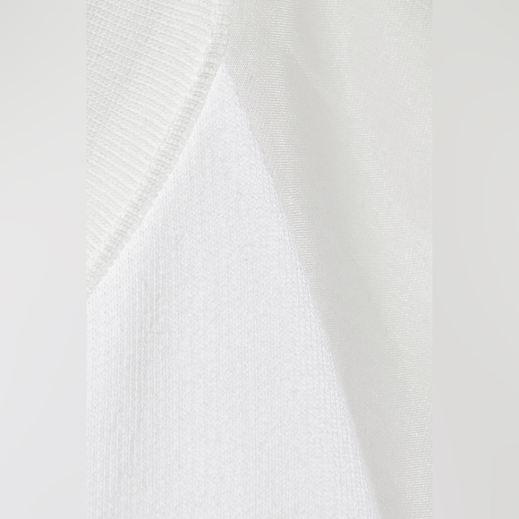 GIAMBATTISTA VALLI Silk Organza Raglan Tee in White - Picture 4 of 11